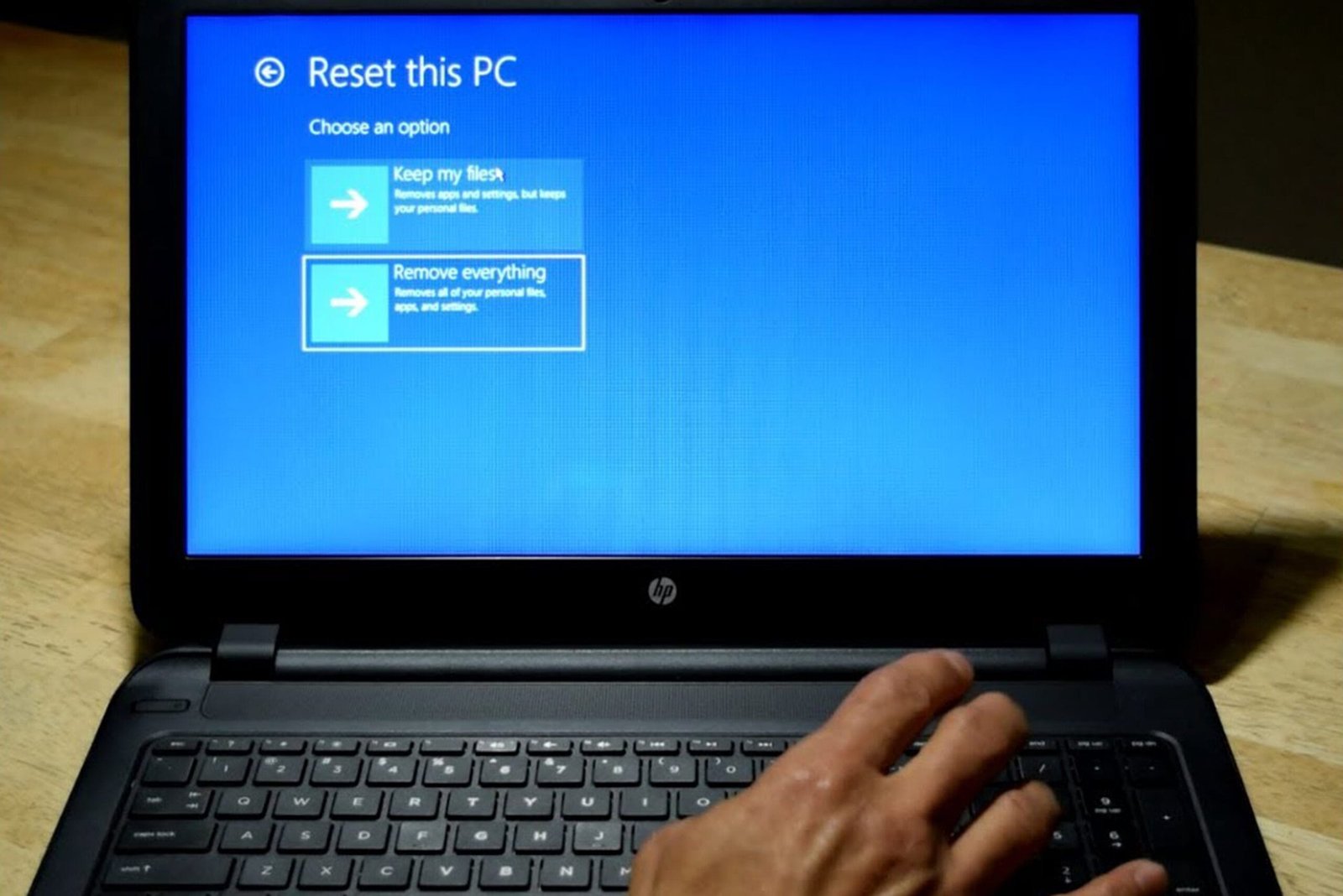 how to factory reset hp laptop without password